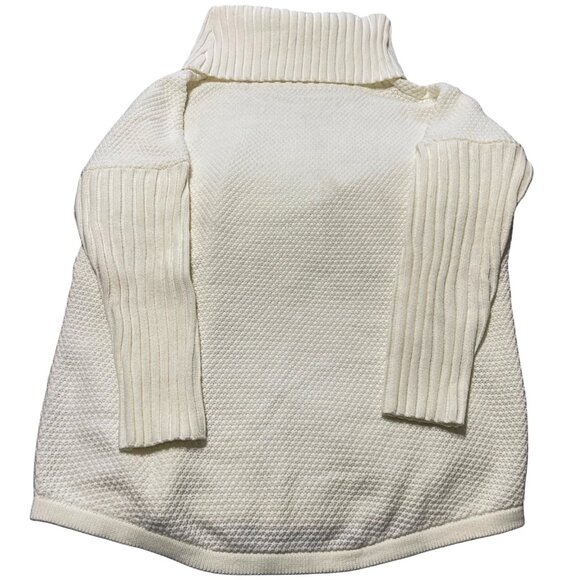 Winter Layers – Off-White Knit Turtleneck Sweater Waffle & Rib Texture Size 0M - Picture 7 of 9